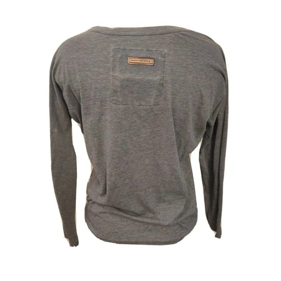 Naketano Women's Crew Neck Long Sleeved Shirt Elastic Waist Gray Size XS AA - Picture 2 of 6